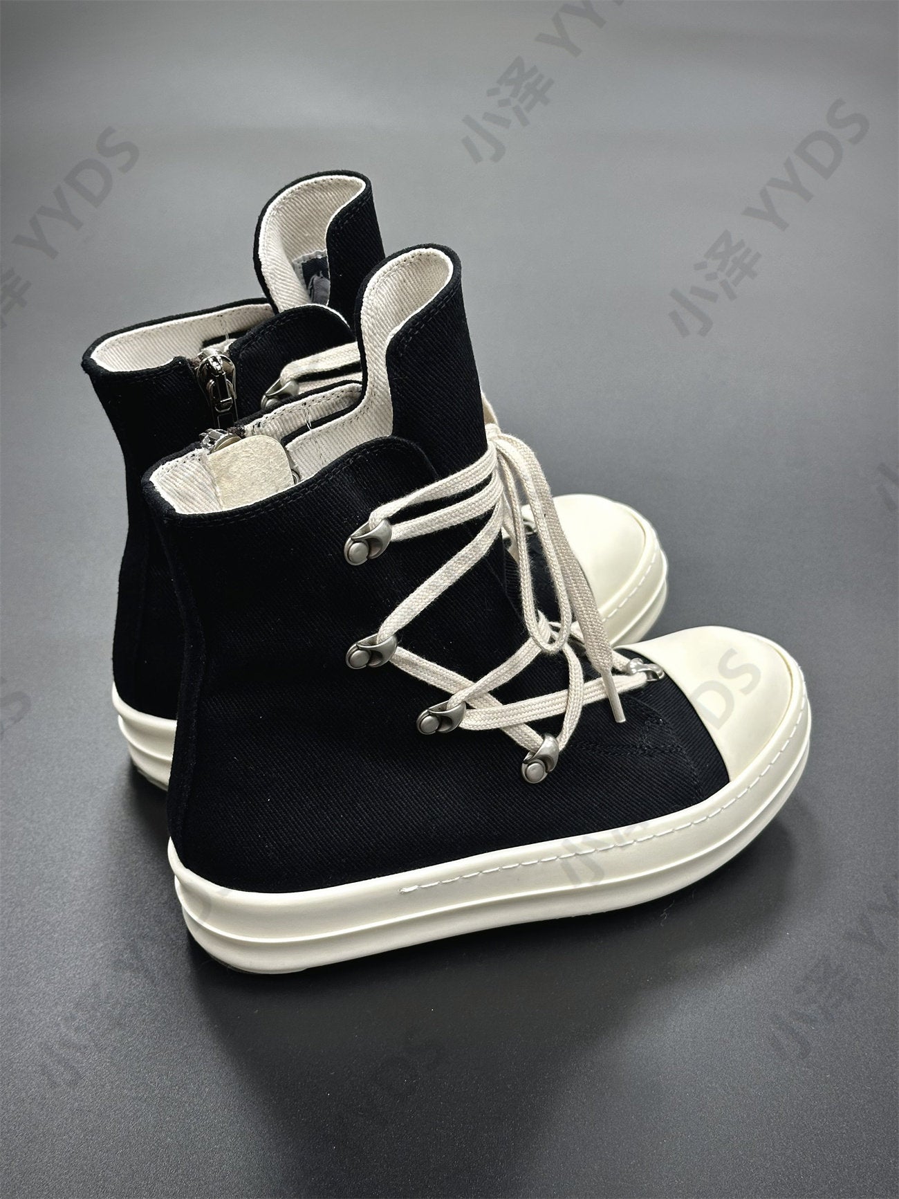 Self-made Pentagram Rick Owens DRKSHDW Sub-line High-top Canvas Gothic Shoes