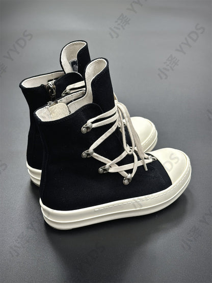 Self-made Pentagram Rick Owens DRKSHDW Sub-line High-top Canvas Gothic Shoes