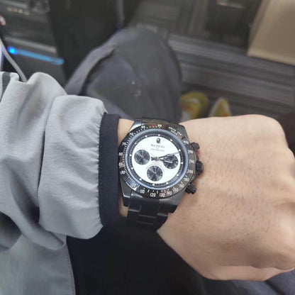 BAPEX TYPE 3 Triple-Eye Primate Head Watch - Panda Dial Quartz Chronograph
