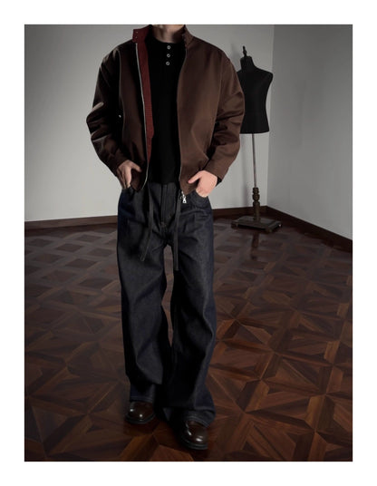 Oclin Classic G9 Harrington Jacket - Short Wide Fit Mercerized Cotton - Red Tartan Lined Vintage British Blouson - donclickin
