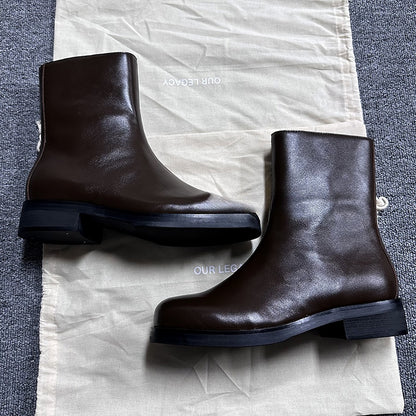 Our Legacy ’Camion’ Style Boots - Brown Leather Mid-Calf Chelsea