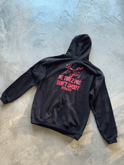 VTM ’Don’t Shoot’ Hoodie – Anti-War Theme Heavyweight Embroidered