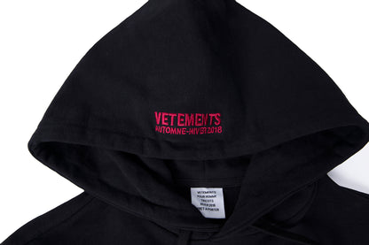 German Rammstein Vetement VTM Black Dark Punk Oversized Hoodie Jacket