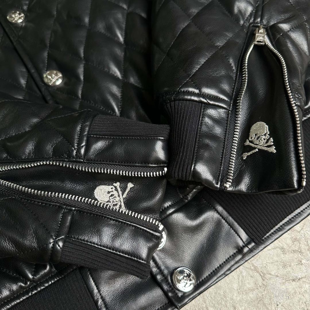 Mastermind Japan Embroidered Skull Leather Jacket - Biker Style Motorcycle Coat