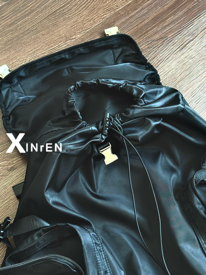 XINrEN Limited Edition Undercover Classic Nylon Parachute Backpack - Black - Nylon Black