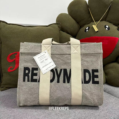 Custom Readymade Easy Canvas Tote - Vintage Washed Two-Tone Casual Handbags