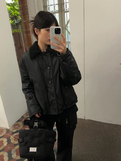 Our Legacy Plush Short Jacket Outerwear Faux Fur Collared Thickened