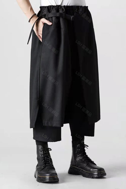24SS Yohji Yamamoto Double-Layer Skirt Pants – Lightweight Wrinkle-Resistant - Size avaliable S ~ XL