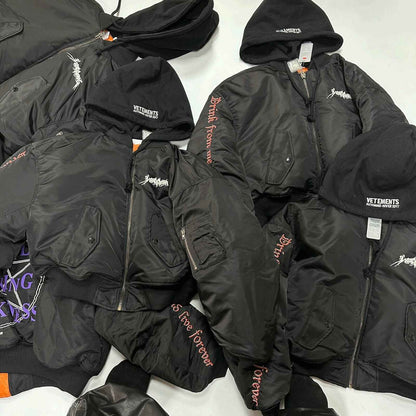 Revised Vetements Pentagram Bomber - Cropped Hooded Jacket  