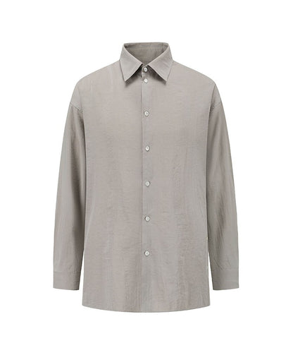 LEMAIRE 25SS New Glossy Dry Silk Shirt – Sage Green Black Edition
