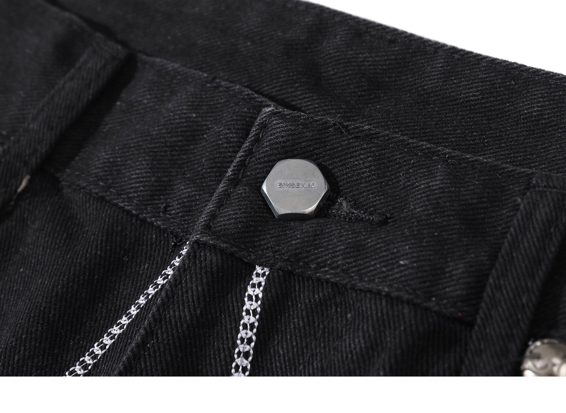 THUG CLUB Street Spider Web Embroidered Straight-Leg Jeans Loose Fit Jay Park
