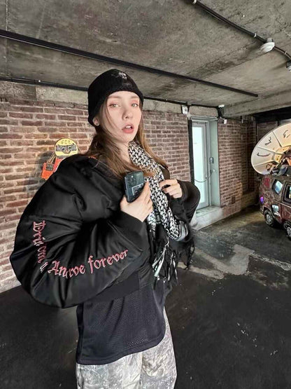 Revised Vetements Pentagram Bomber - Cropped Hooded Jacket  