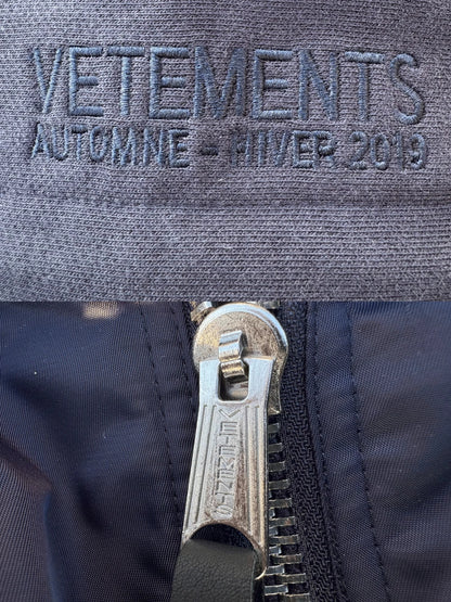 Custom-made 19AW Alpha Industries Vetements Tribal Bomber Blue Padded Jacket