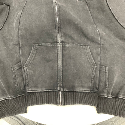 Vetements 23FW Heavy Washed Distressed Deconstructed Zip Hoodie