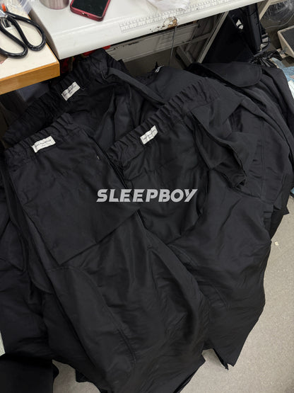 DVN AW24 Asymmetric Cocoon Zip Jacket - Nylon Utility Pants Set Oversized Pocket