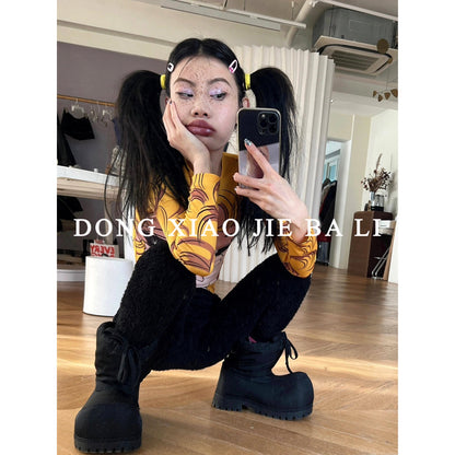 Parisian Snow Boots Ski Waterproof Anti-Slip Big Head Short Boots