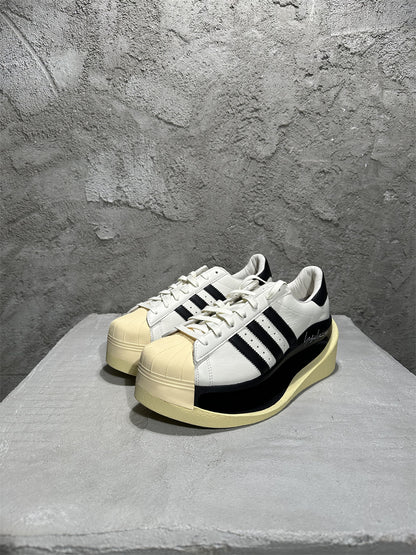 Revised Yohji Archive Shell Toe High-Top - Triple Black Platform     