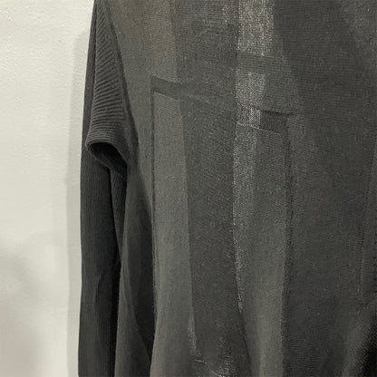 Donclickin 23FW Gothic Rick Owen Patchwork Drape Knit Open-Front Cardigan Jacket