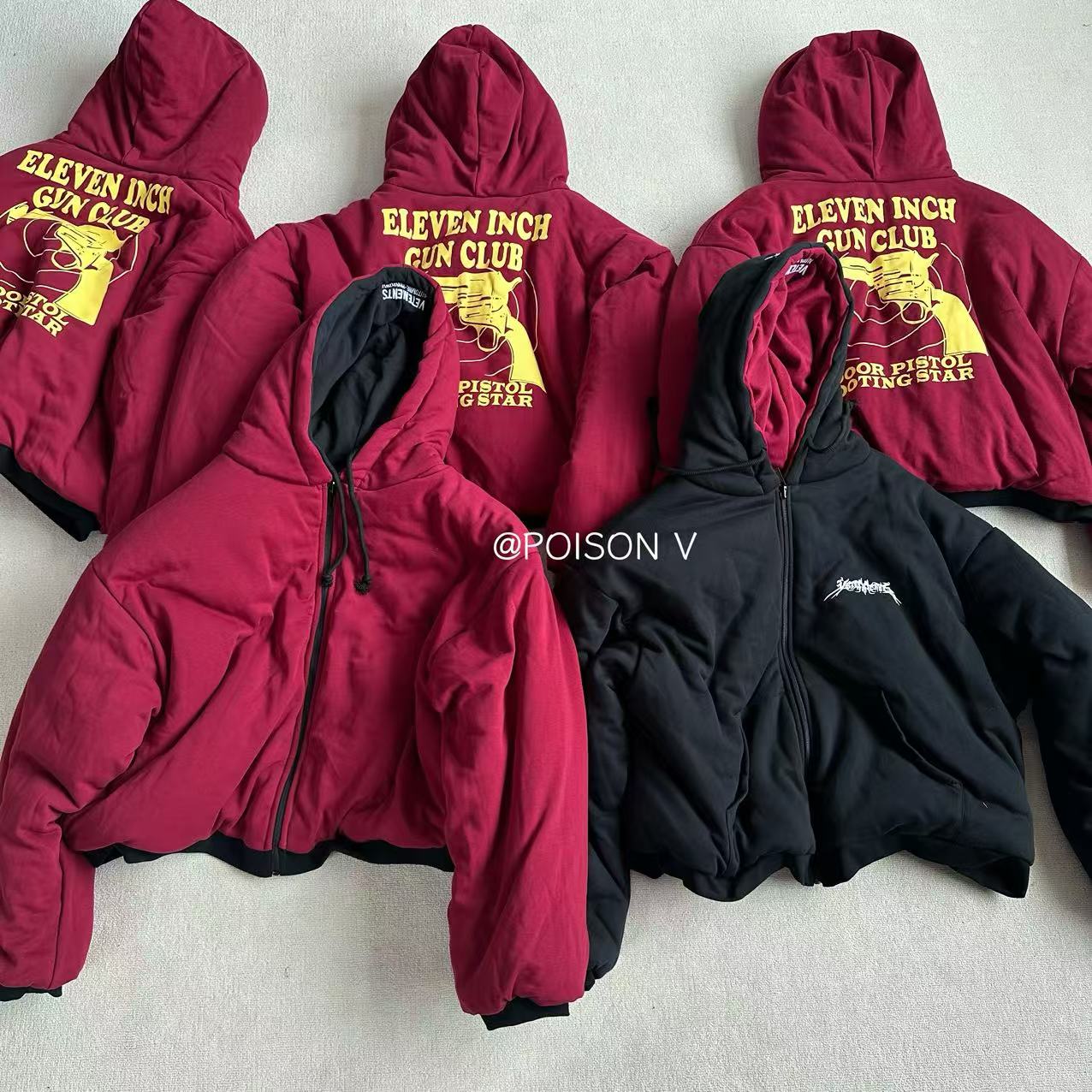 VET 17AW Archive-Grade Reversible Bomber – Dual-Sided Heavyweight Cotton Hoodie