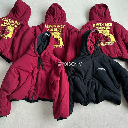 VET 17AW Archive-Grade Reversible Bomber – Dual-Sided Heavyweight Cotton Hoodie