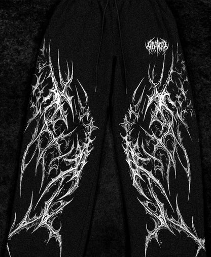 Breathedivinity Dark Thorns Sweatpants - 100% Cotton French Terry Loose Straight Leg