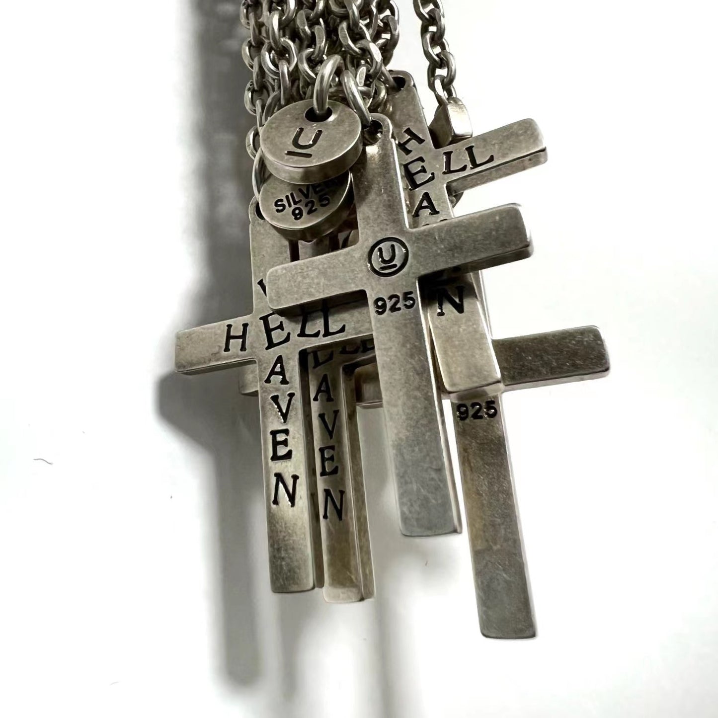 UNDERCOVER AW02 ’Witch’ Heaven/Hell Cross Pendant - 925 Silver ARCHIVE Necklace