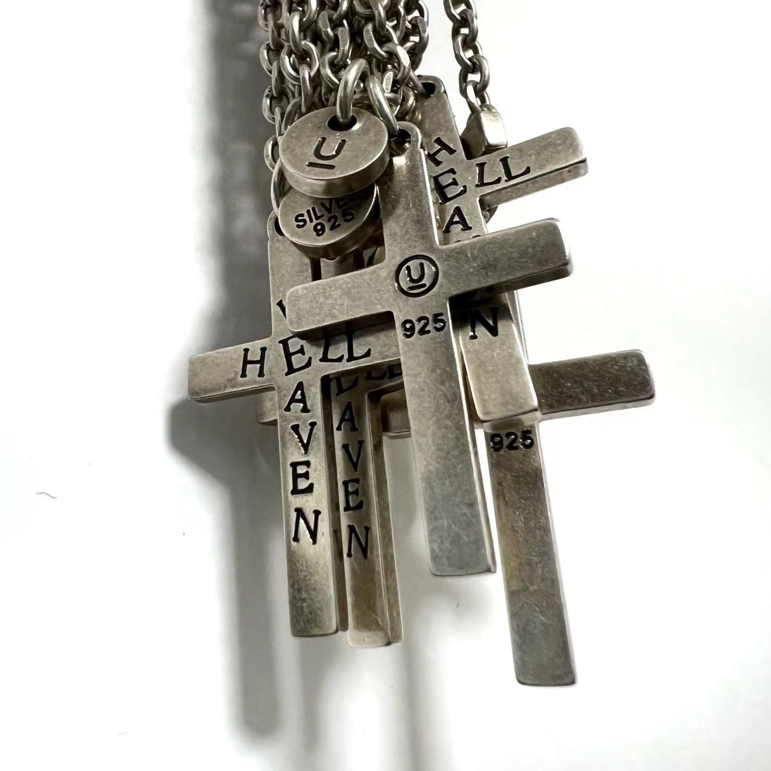 UNDERCOVER AW02 ’Witch’ Heaven/Hell Cross Pendant - 925 Silver ARCHIVE Necklace