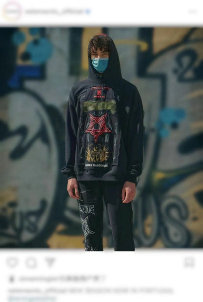 Vetements Adone Hardcore Embroidered Patch Hoodie Heavyweight Playboi - Size avaliable S M L