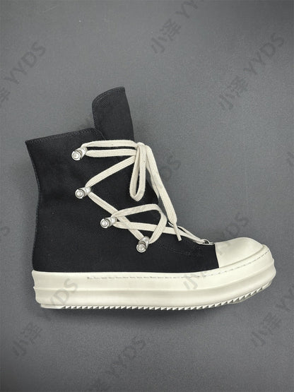 Self-made Pentagram Rick Owens DRKSHDW Sub-line High-top Canvas Gothic Shoes