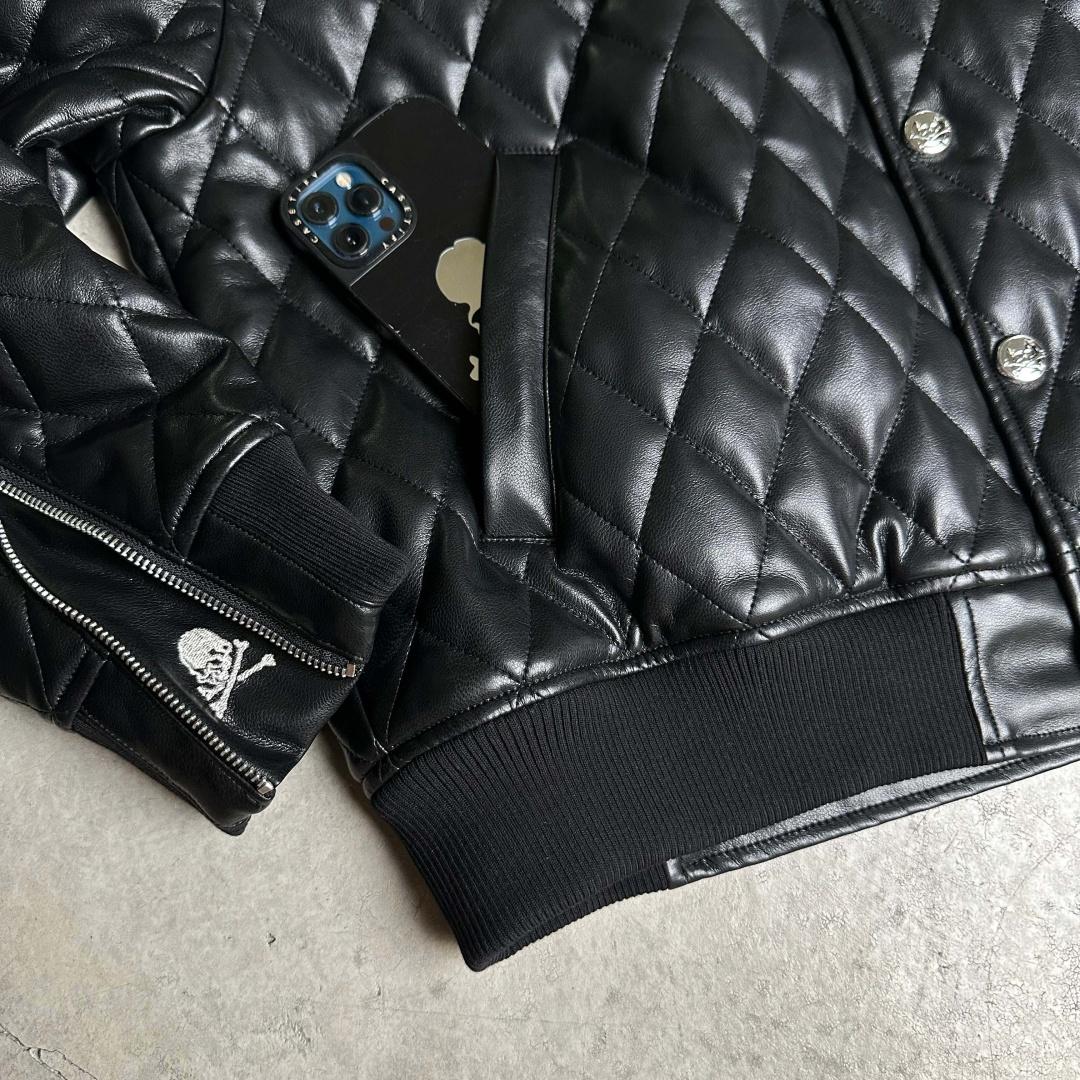 Mastermind Japan Embroidered Skull Leather Jacket - Biker Style Motorcycle Coat