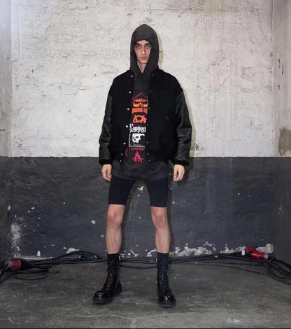 Vetements ’Anti-Tradition’ Heavy Embroidery Patch Distressed Hoodie