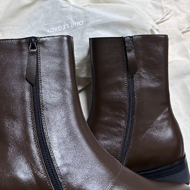 Our Legacy ’Camion’ Style Boots - Brown Leather Mid-Calf Chelsea