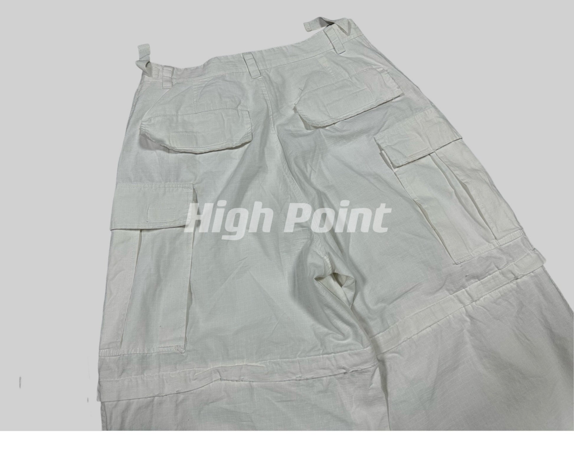 23AW Runway Designer B Vers. Off-White Distressed Cargo Work Pants Detachable - Size avaliable S M L XL