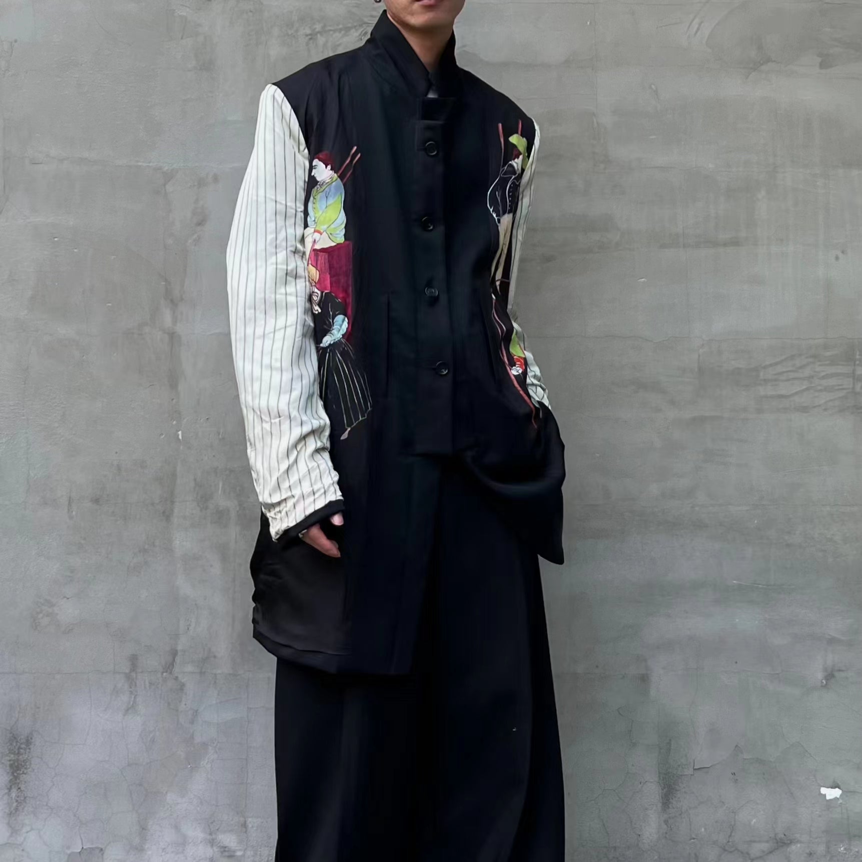 Yohji Rokumeikan Double-Breasted Double-Faced Layered Jacket Blazer