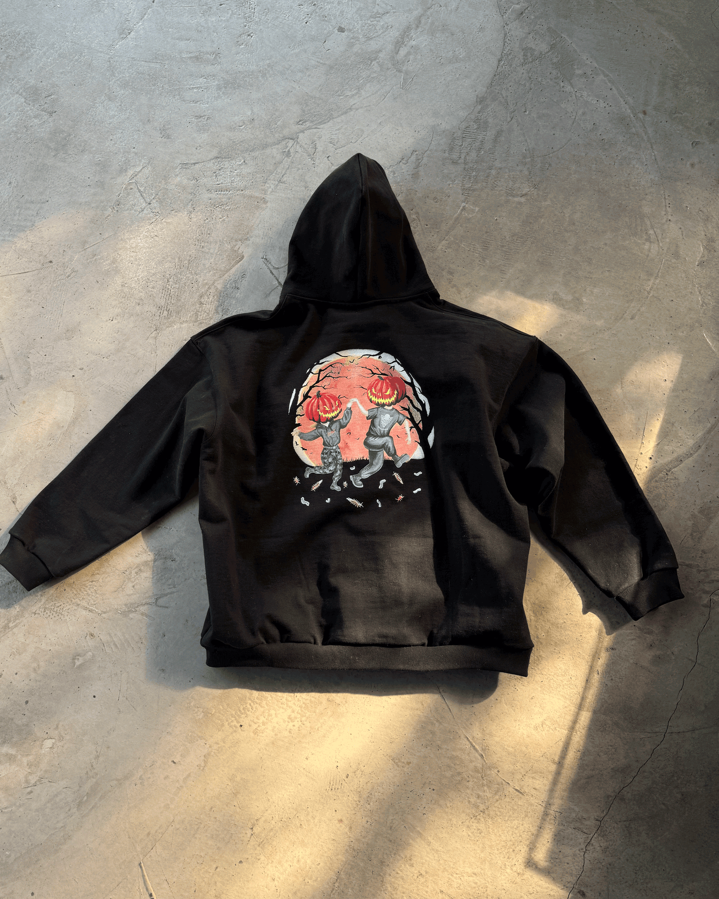 Vetements AW20 ’Hocus Pocus’ Pumpkin Print Zip Hoodie - Opium Pullover