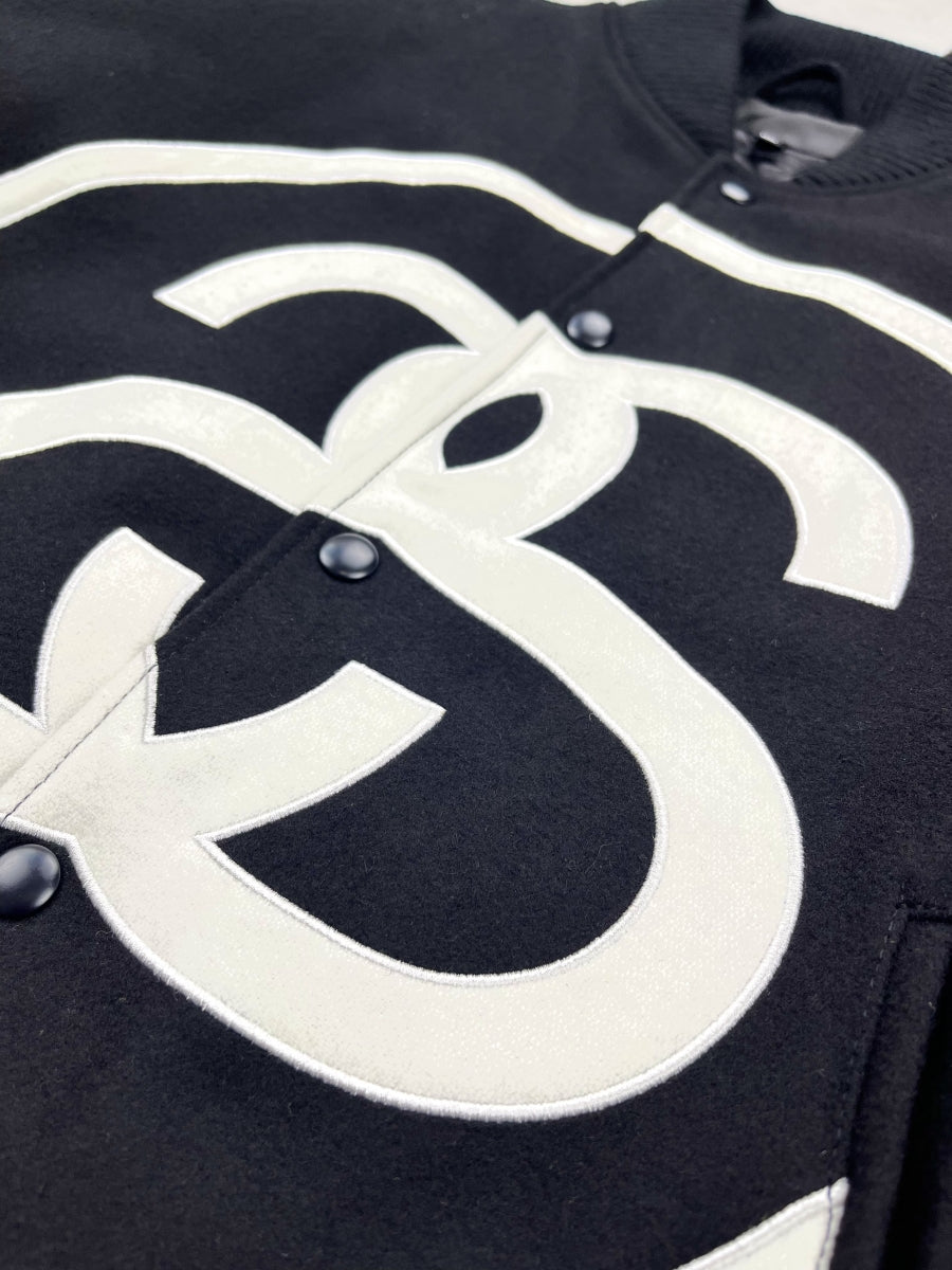 i795 Double-S Stussy Wool Varsity Jacket – Heavyweight Loose Baseball