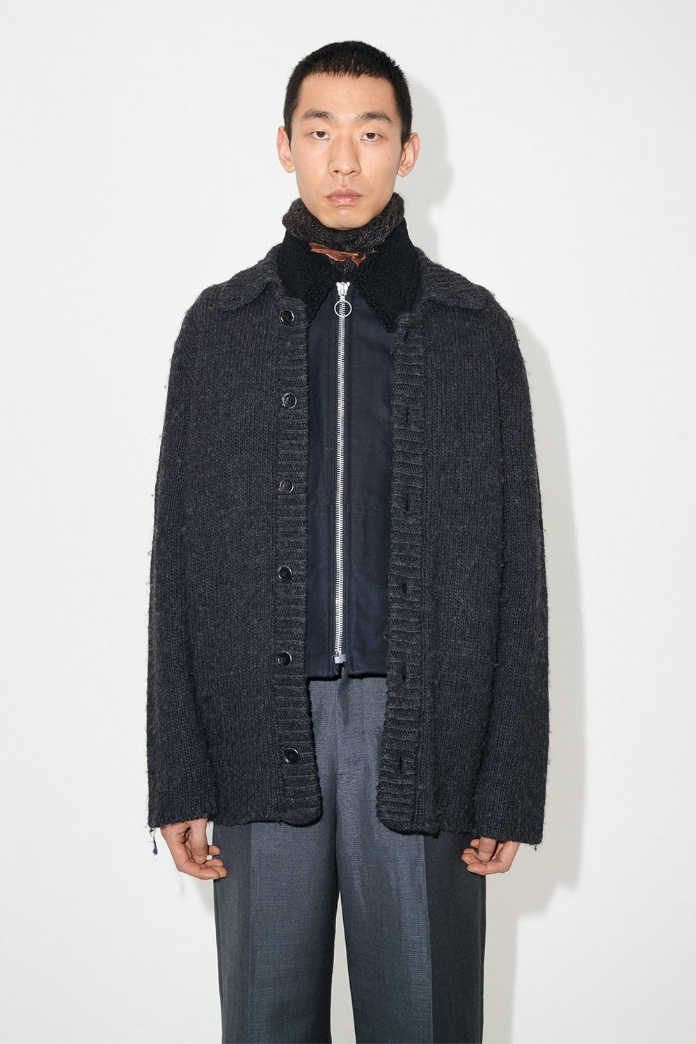 OUR LEGACY 23FW Wool Blend Pilled Knit Cardigan Jacket Unisex Cleanfit