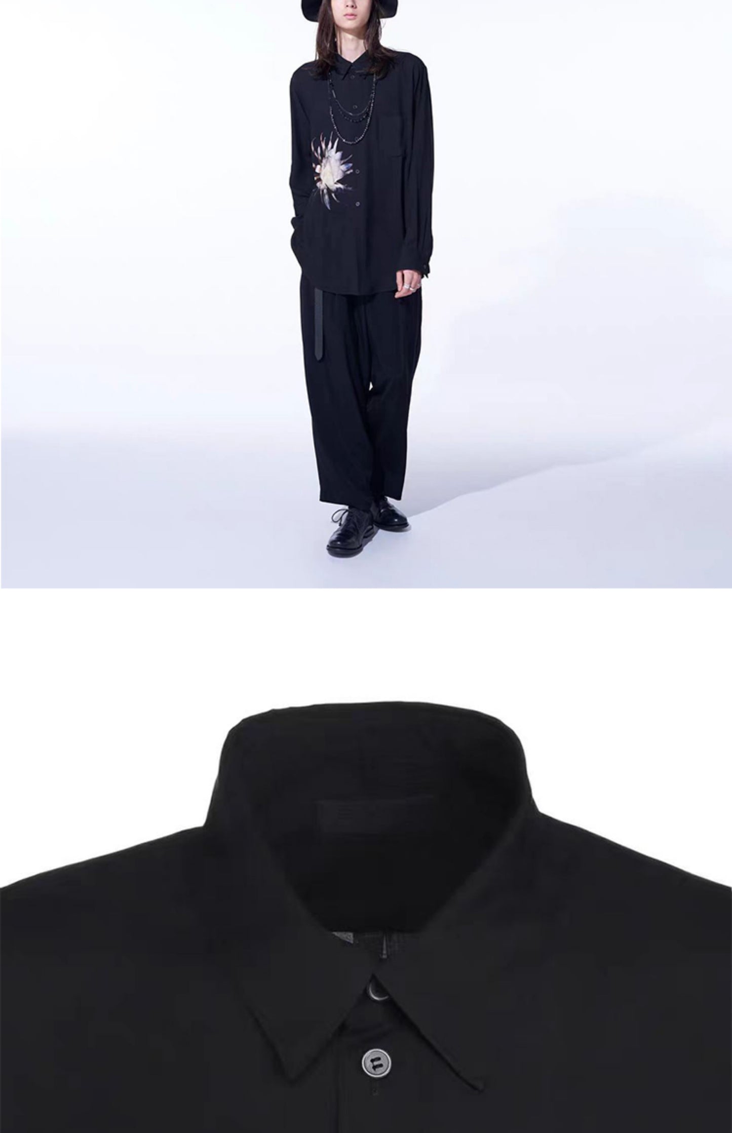 Donclickin Yohji Yamamoto Floral Print ’Queen of the Night’ Shirt Long Sleeve