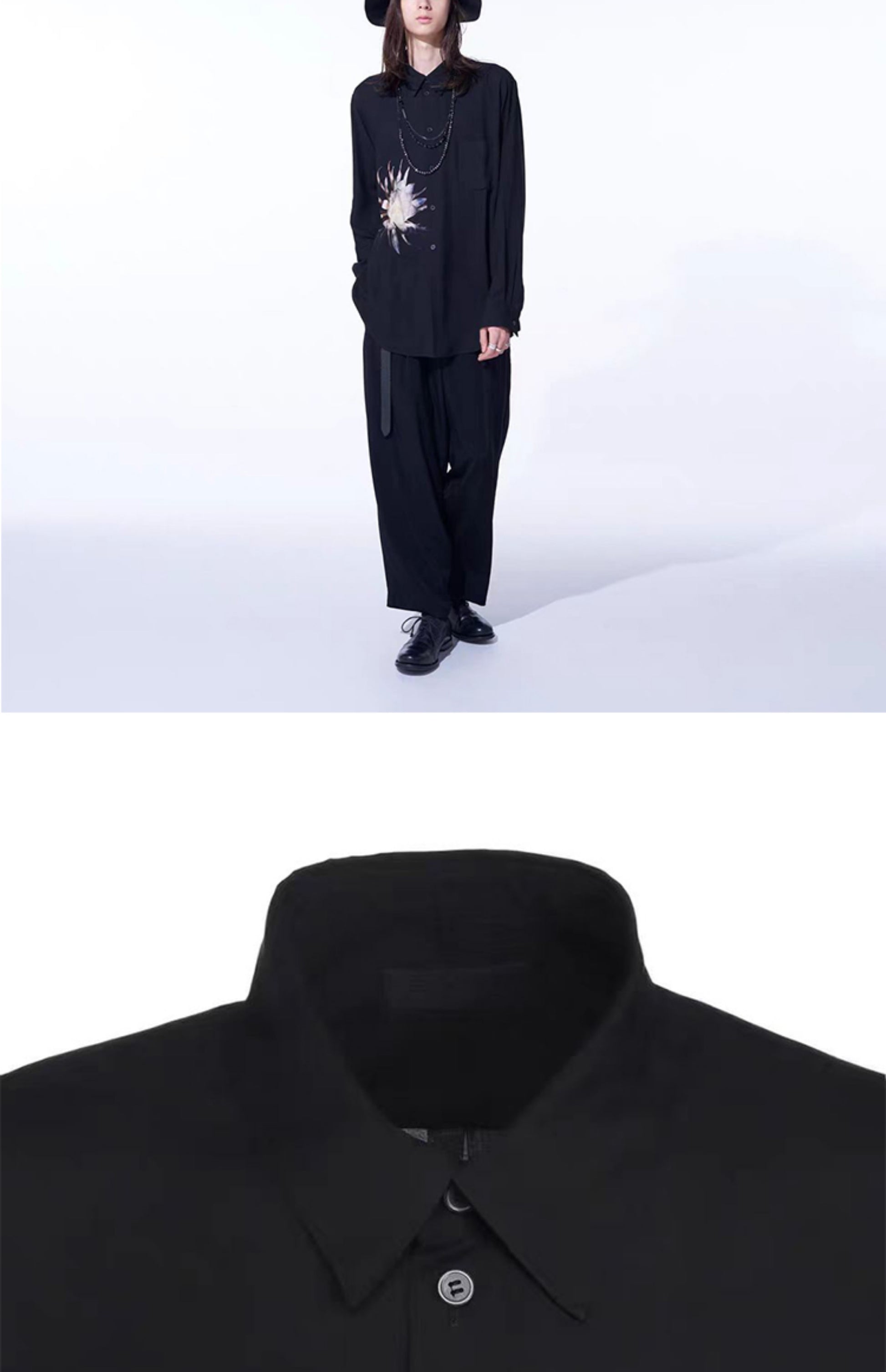 Donclickin Yohji Yamamoto Floral Print ’Queen of the Night’ Shirt Long Sleeve