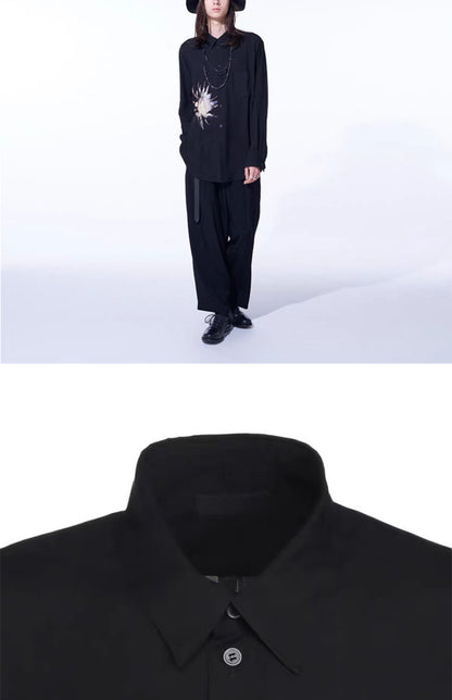 Donclickin Yohji Yamamoto Floral Print ’Queen of the Night’ Shirt Long Sleeve