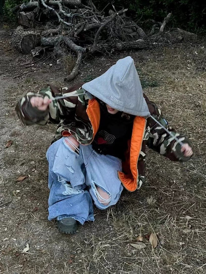Vetements Reversible Dual-Sided Camouflage Hooded Bomber Jacket