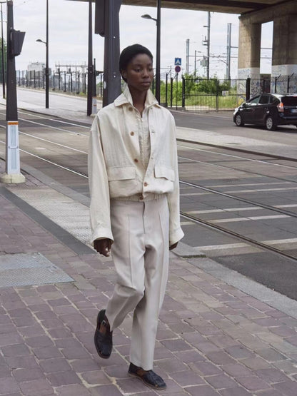 Lemaire SS19 Dry Silk Harrington Jacket - Minimalist Boxy Outerwear