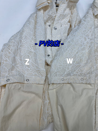 Kiko Kostadinov AW22 Layered Shirt - Detachable Lace Long/Short Sleeve Hybrid