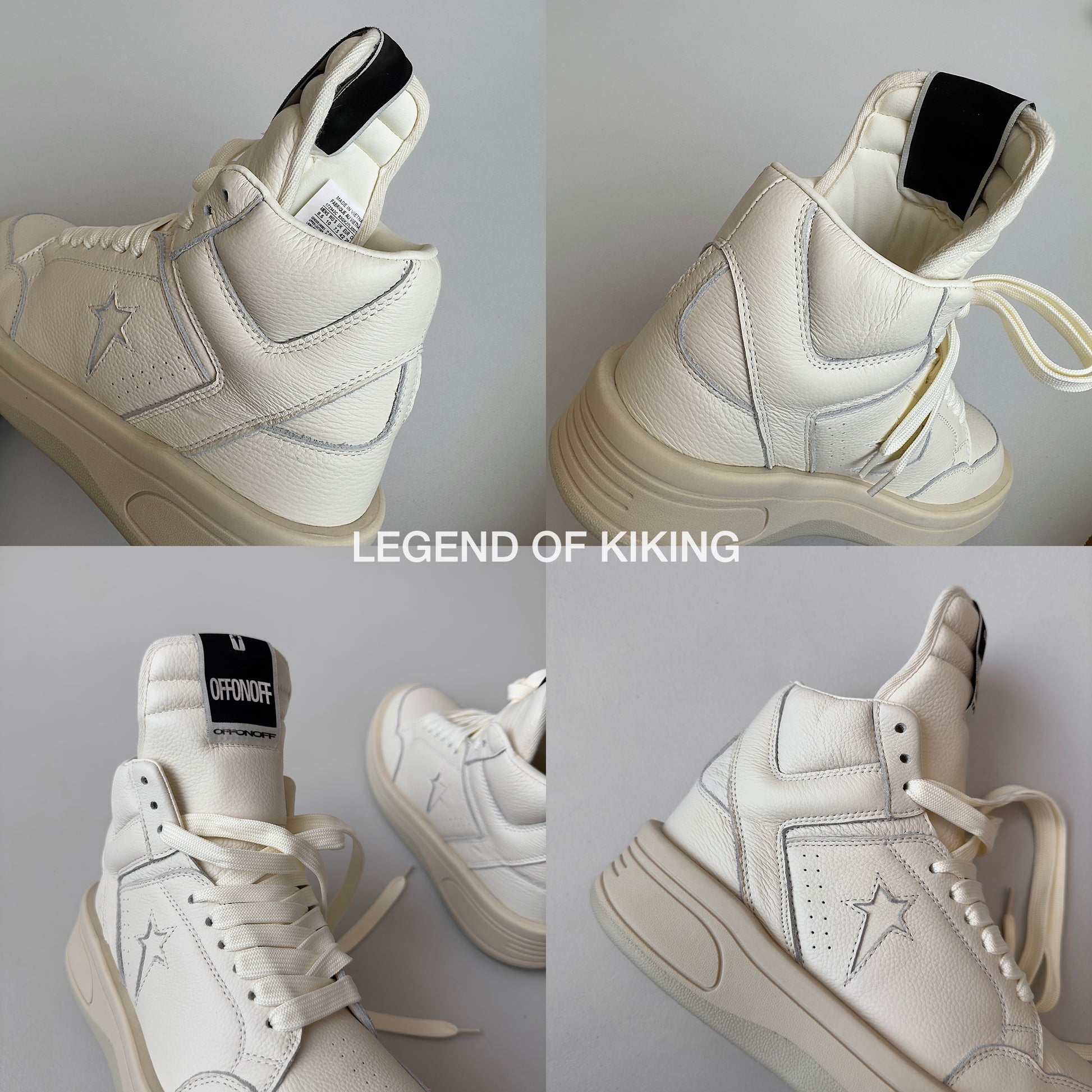 RO High-Top Leather Sneakers - Rick Owens Round-Toe Lace-Ups