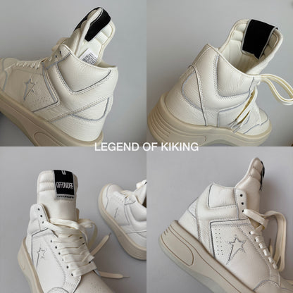 RO High-Top Leather Sneakers - Rick Owens Round-Toe Lace-Ups
