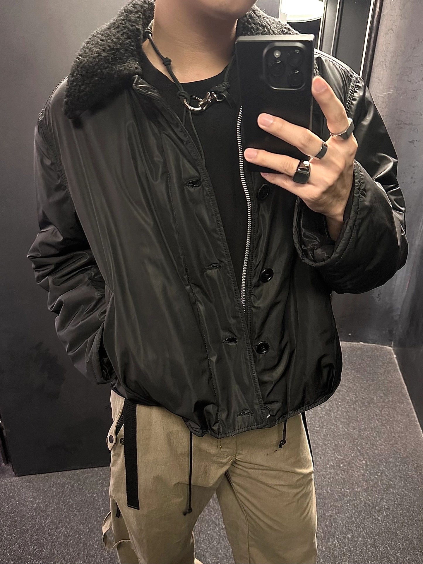 Our Legacy Plush Short Jacket Outerwear Faux Fur Collared Thickened