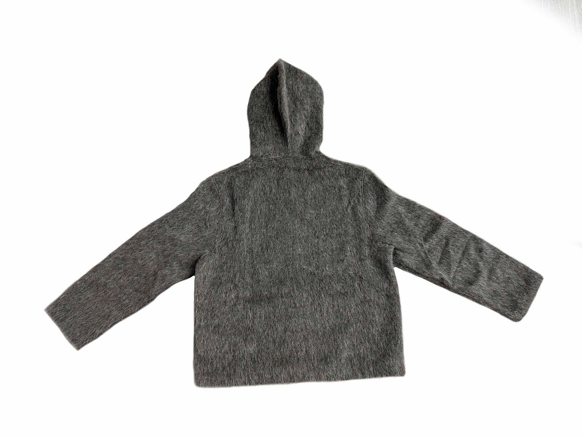 Our Legacy Grey Mohair Zip Cardigan – Wool Blend Relaxed Hooded Knit