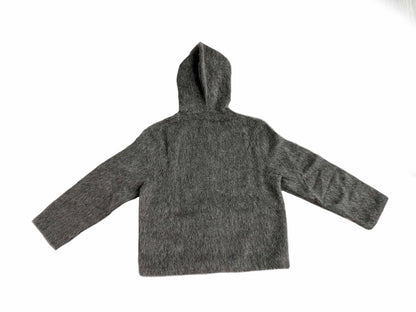 Our Legacy Grey Mohair Zip Cardigan – Wool Blend Relaxed Hooded Knit