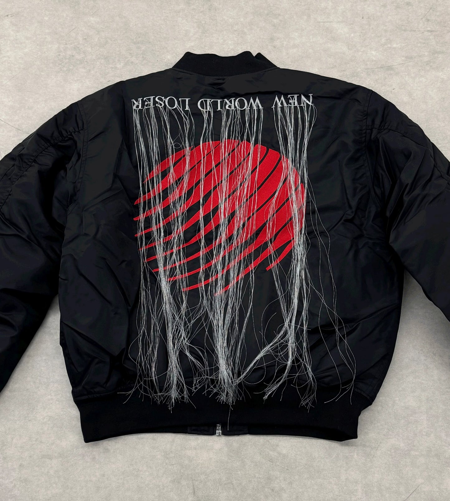 Hood By Air Fringe Bomber – HBA Embroidered Slogan Jacket