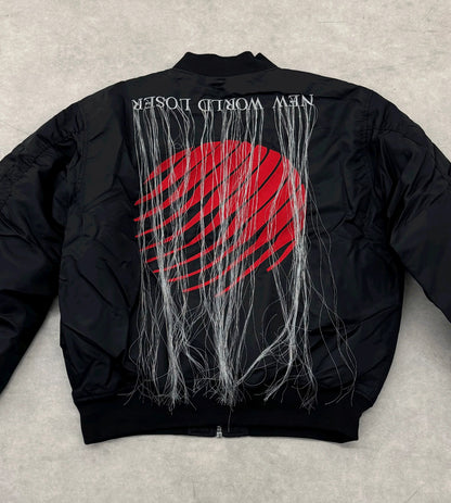 Hood By Air Fringe Bomber – HBA Embroidered Slogan Jacket